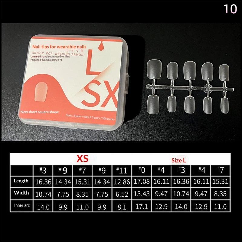 100Pcs No Polish Short Medium Coffin French Full Cover Nail Tips Press On False Nails DIY Manicure Extension Tools