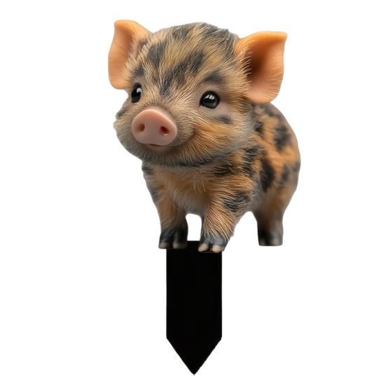 Cute Piggy Garden Stake 2D Acrylic Piglet Yard Art Stake