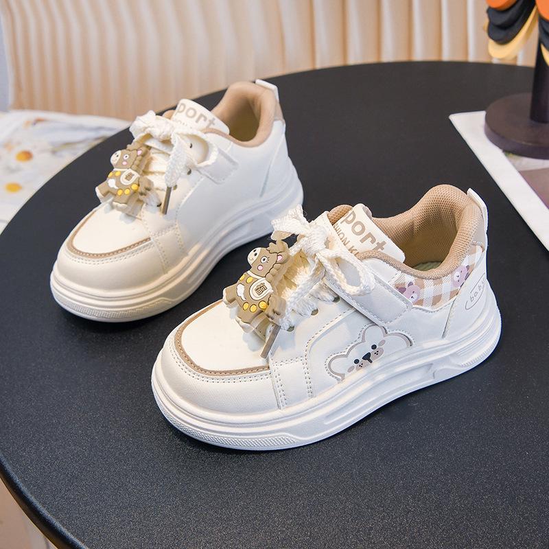 Labubu 2026 Kids' Spring White Soft Sole Low-Top Sneakers for Girls