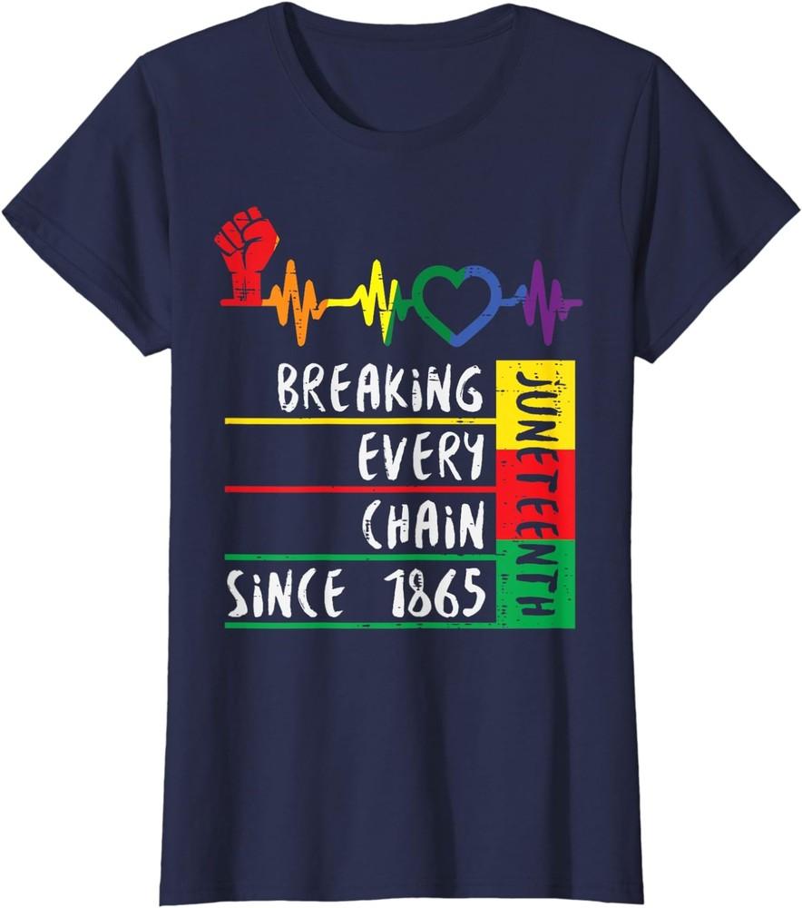 Juneteenth Breaking Every Chain Since 1865 Ladies' Crewneck T-Shirt