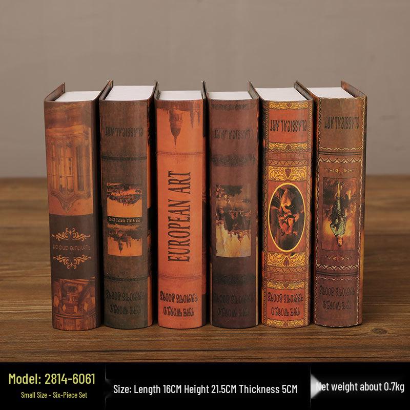 European Home Décor Soft Decoration Book - Indoor Cafe Photography Props Cardboard Craft Ornament Book