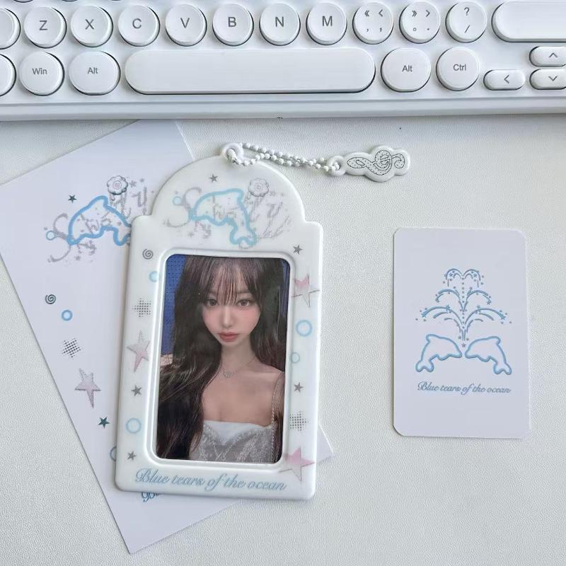 Idol Photo Card Holder Transparent Display Case for Star Chaser Campus Meal Card Storage Pendant Accessory