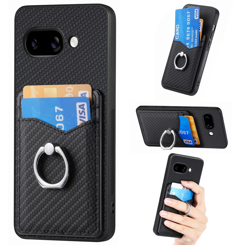 For Google Pixel 9a Case Card Slots Ring Holder Kickstand Phone Cover