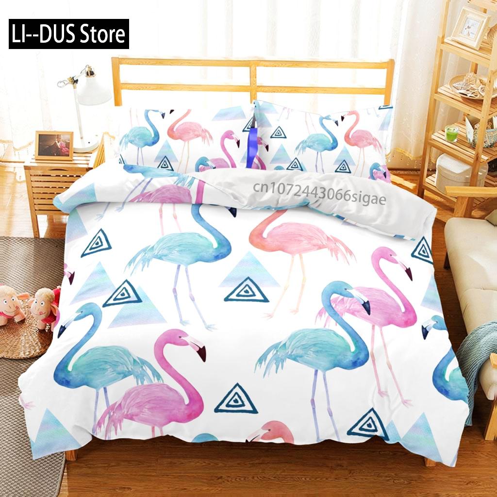 Rosa Flamingo Bettwäsche Set Einzelbett Twin Full Queen King Size Flamingo Bett Set Aldult Kinder Schlafzimmer Bettbezug Sets 3D Druck 012