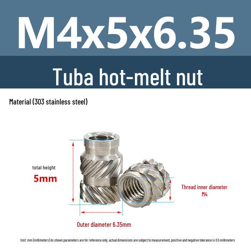 Stainless Steel Pre-embedded Injection Molding Knurled Nut M2M3M4