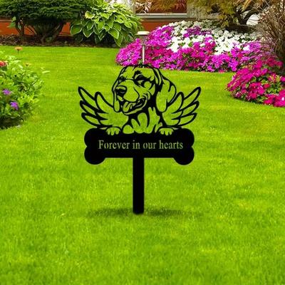 Vizsla Dog Memorial Stake Metal Sympathy Sign, Pet Grave Marker, Remembrance Stake for Outdoor Patio Decoration and Tribute