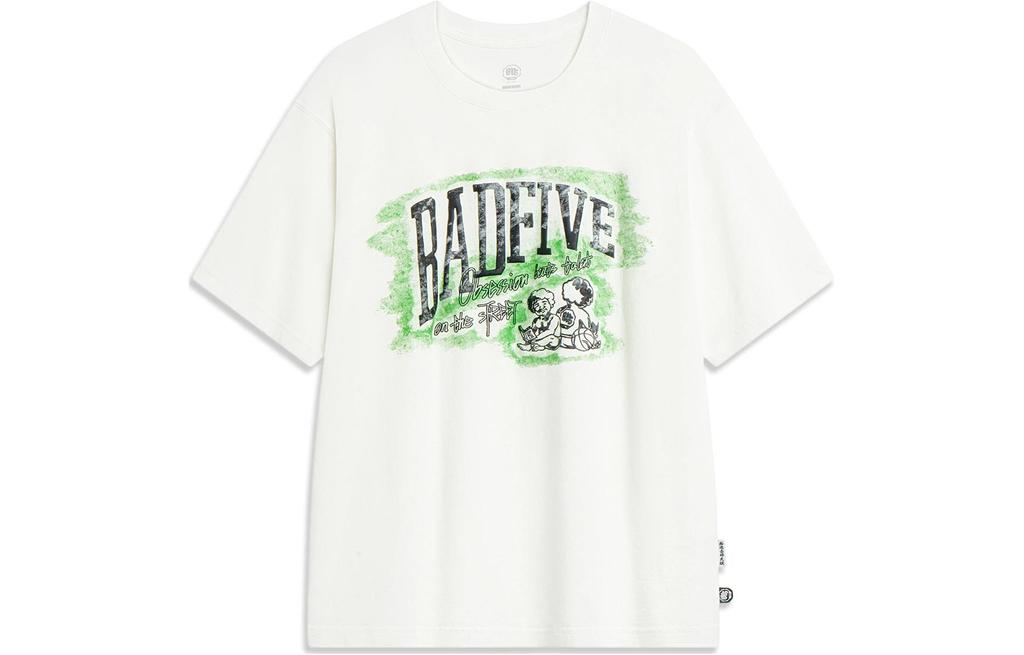 Men's T-Shirt Li-Ning Li Ning Badfive T Shirt Unisex Ivory