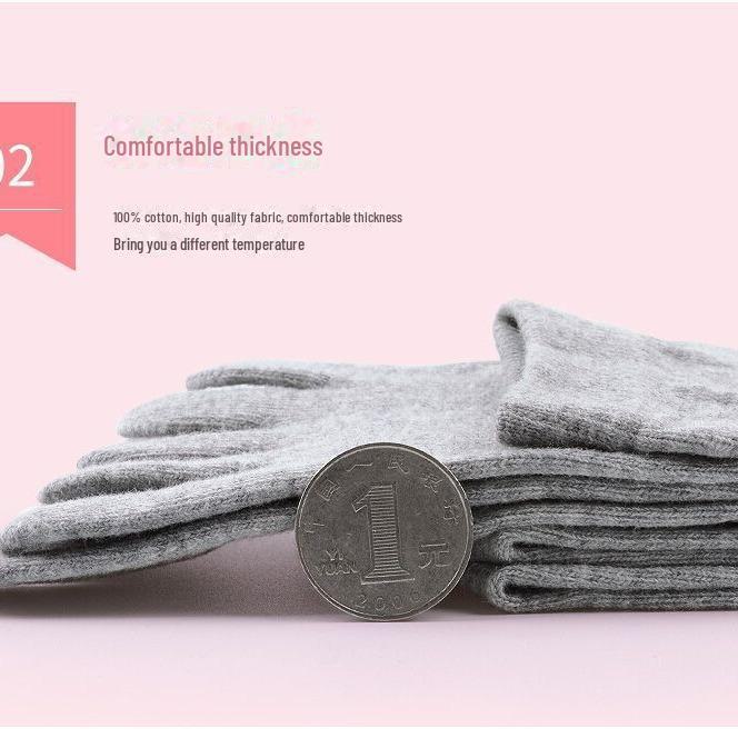 Si Yifen Women's Nude Cotton Five-Finger Mid-Tube Socks - Spring/Summer Solid Color