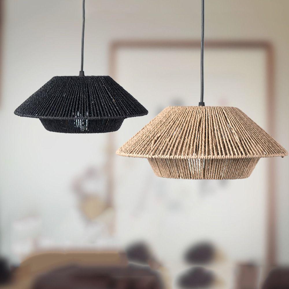 Paper Weaving Ceiling Light Shade E27 Socket Light Cover New Vintage Lampshade  Hotel