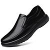Men Handmade Shoes Genuine Leather Plush Warm Shoes 37-47 Soft Anti-slip Rubber Work Loafers Man Casual Leather Business Shoes