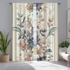 Vintage Floral Leaf Design Curtains Soft Polyester Ideal Living Room Home Decor Set Of 2 Made Sitting