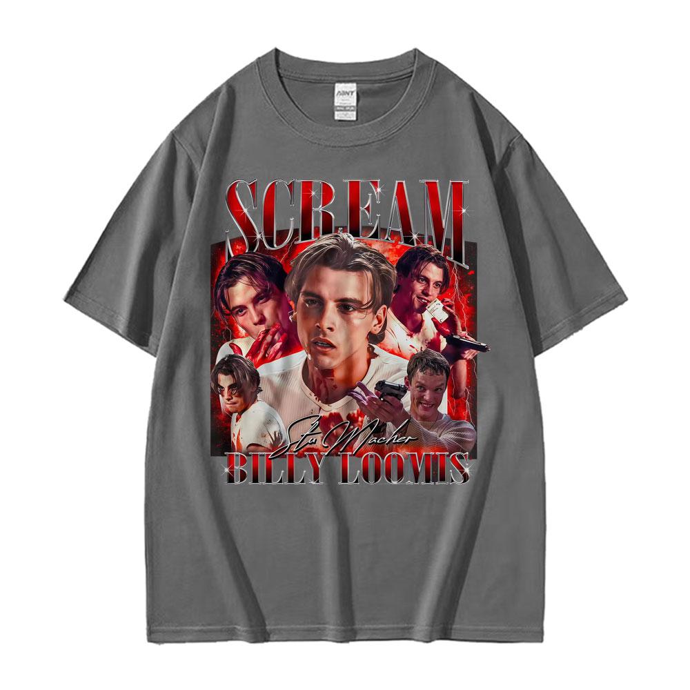 Retro Scream Movie Billy Loomis Graphic Tshirt Unisexs Clothing Fashion Hip Hop Classic T Shirts Unisex Oversized T Shirt Streetwear