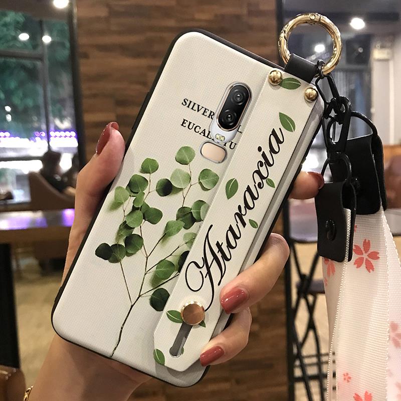 Fashion Design Dirt-resistant Phone Case For OnePlus 6/1+6 Kickstand Protective Silicone Anti-dust Ring Durable Flower