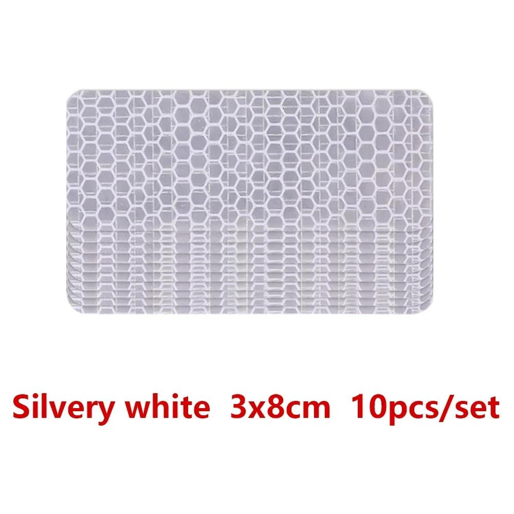 3*8cm Car Bumper Reflective Stickers Reflective Warning Strip Tape Secure Reflector Stickers Decals Safety Warning Tape 10pcs