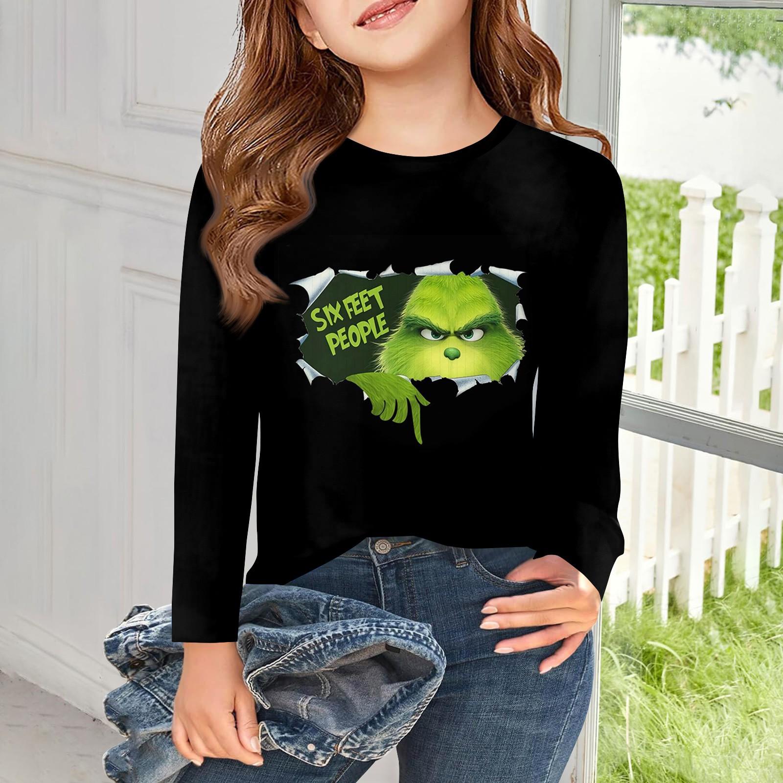 

Футболки с длинным рукавом для девочек, детские осенние топы с круглым вырезом, базовые футболки для детей 5–14 лет 140