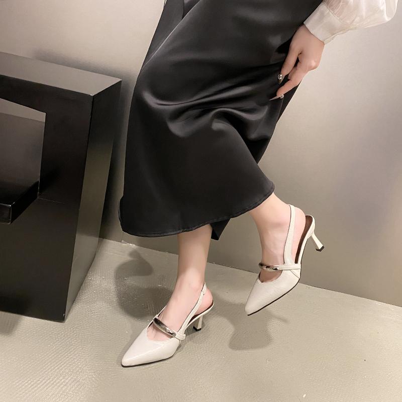 High Heels Women Sandals Sexy Pointed Toe Shoes Trend 2025 New Summer Slippers Dress Party Brand Slingback Woman Pumps Zapatos