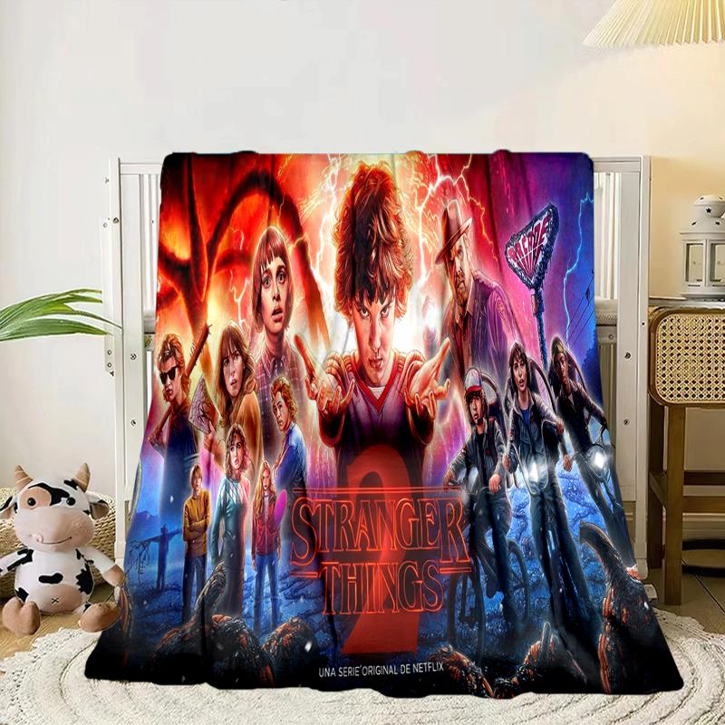 Stranger Sci-fi Adventure Blanket Flannel Blanket for Bed, Sofa, Camping, Hiking, Picnic Essentials, Gift for Family Fan Gifts