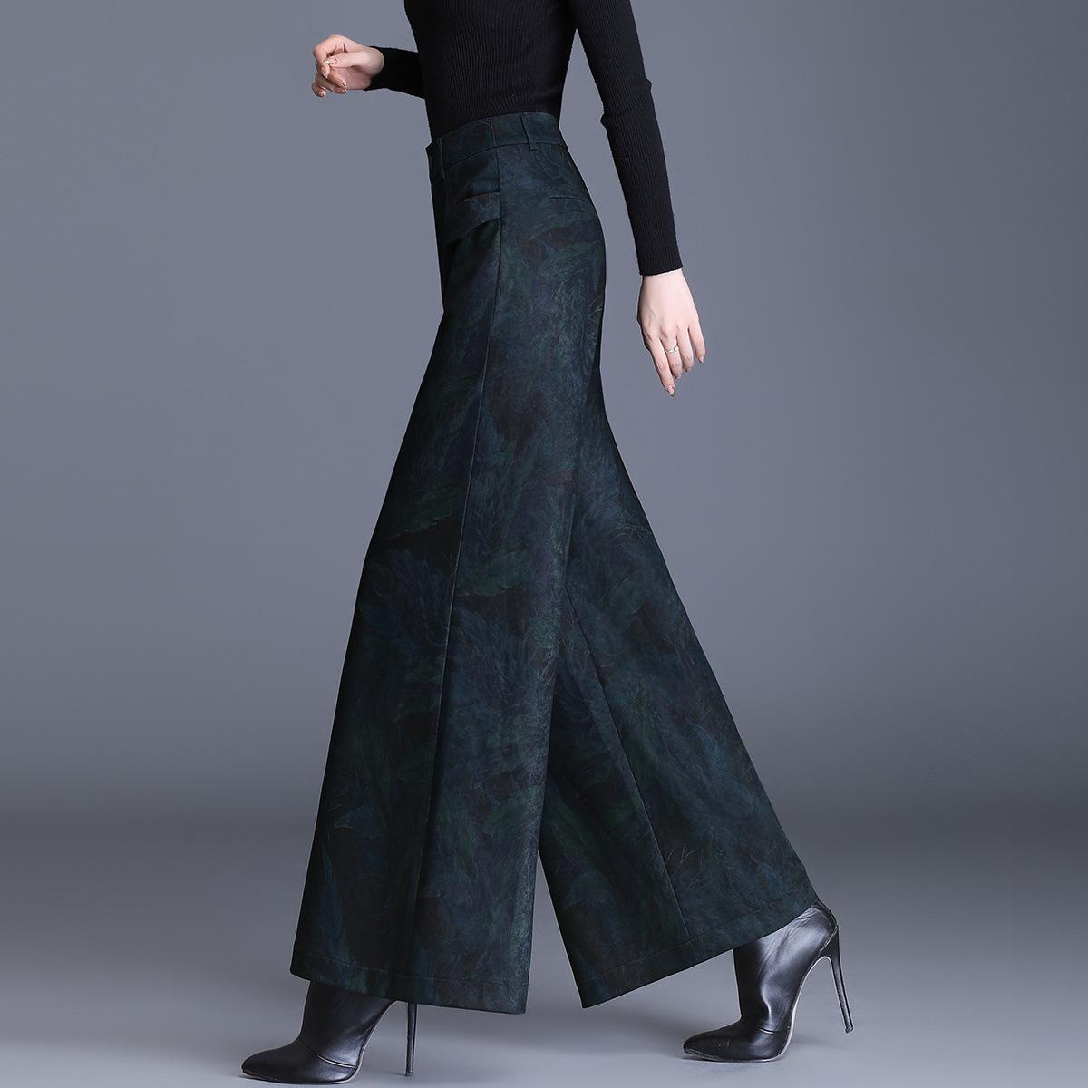 

2026 Autumn/Winter Trendy High-Waisted Wide-Leg Skirt Pants for Women 31/3XL /waist 2.4 ft /recommended 130-142 lbs