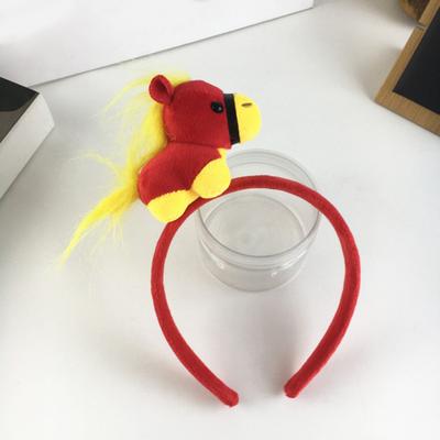 Stirnband Jahr des Pferdes 2026 Cartoon Kopfschmuck Weiches Plüschmaterial Bequeme Passform Haarreif Cosplay Foto-Requisite