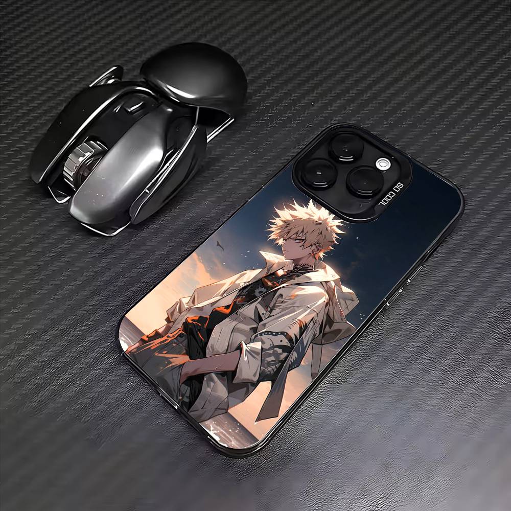 bakugo A-Anime K-Katsuki Phone Case For iPhone 17,16,15,14,13,12,11 Plus,Pro Max,Colored Silver Phone Case iPhone14Plus