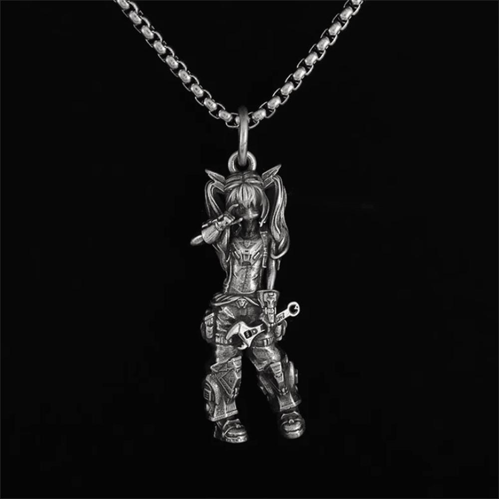 

Винтажное панк ожерелье с подвеской в стиле мотоциклистки, женское модное ювелирное украшение в подарок