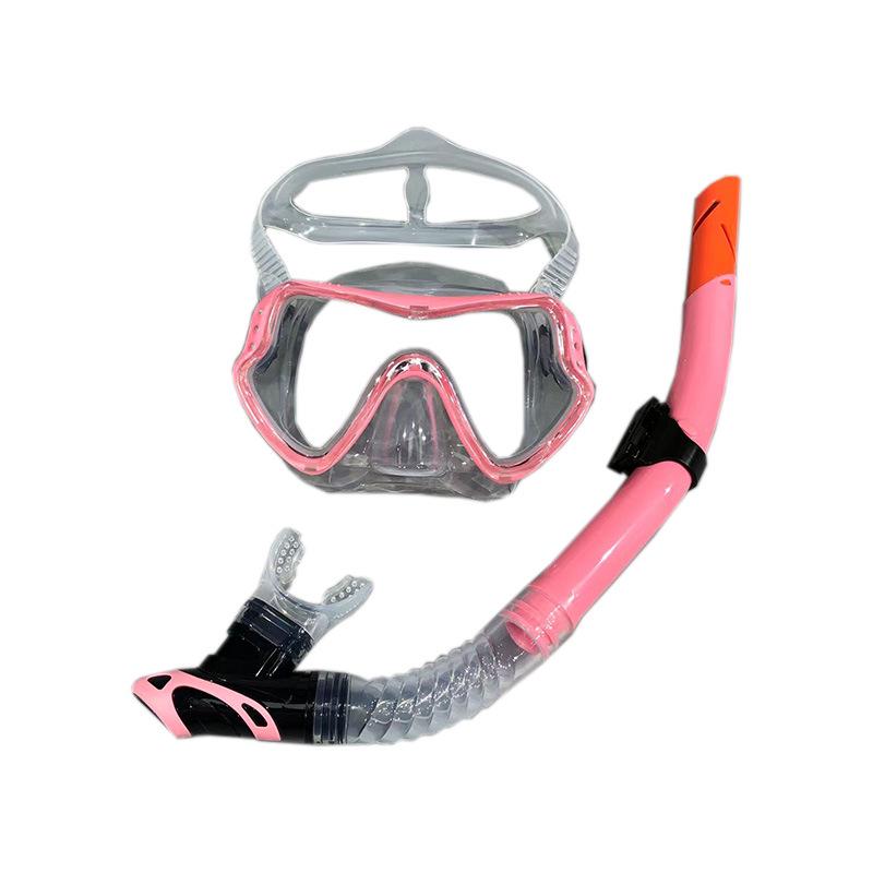 Silikon Anti-Beschlag Tauchmaske & Semi-Dry Schnorchel Set mit großem Rahmen für Männer & Frauen