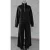 Women's 2 Piece Casual Tracksuit Half Zip Sweatshirt And Elastic Waist Wide Leg Pants Loungewear Set