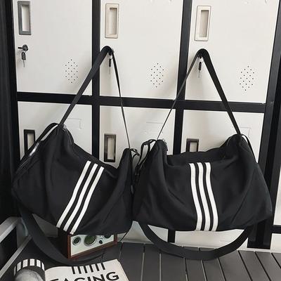 New Striped Large-capacity Shoulder Messenger Bag Trendy Cool Lazy Fashion Versatile Sports Travel Fitness Bag