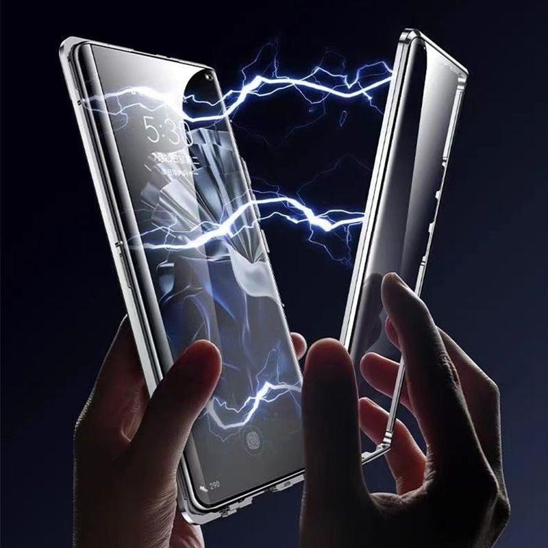 Deksler til iPhone 16E 16 E Magnetisk adsorpsjon Støtsikkert deksel til iPhone SE 4 13 SE4 15 16 Pro Max Full metallramme Dobbeltsidig herdet glassdeksel