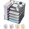 Office Desktop Multi-layer File Rack5Layer Data Organizer Storage Box File Holder Archive Rack Office Supplies
