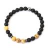 Noter Handmade Mens Bracelet 8mm Onyx Tiger Eyes Stone Beaded Braclet Hematite Healing Braslet Cadeau Homme Leisure Accessories