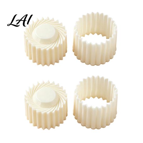 Double-sided Lace Embosser 2-in-1 Round Mooncake Mold Double Ended Pastry Press with Scallop And Home Baking Gadgets Spiral Embossing for DIY Baking,