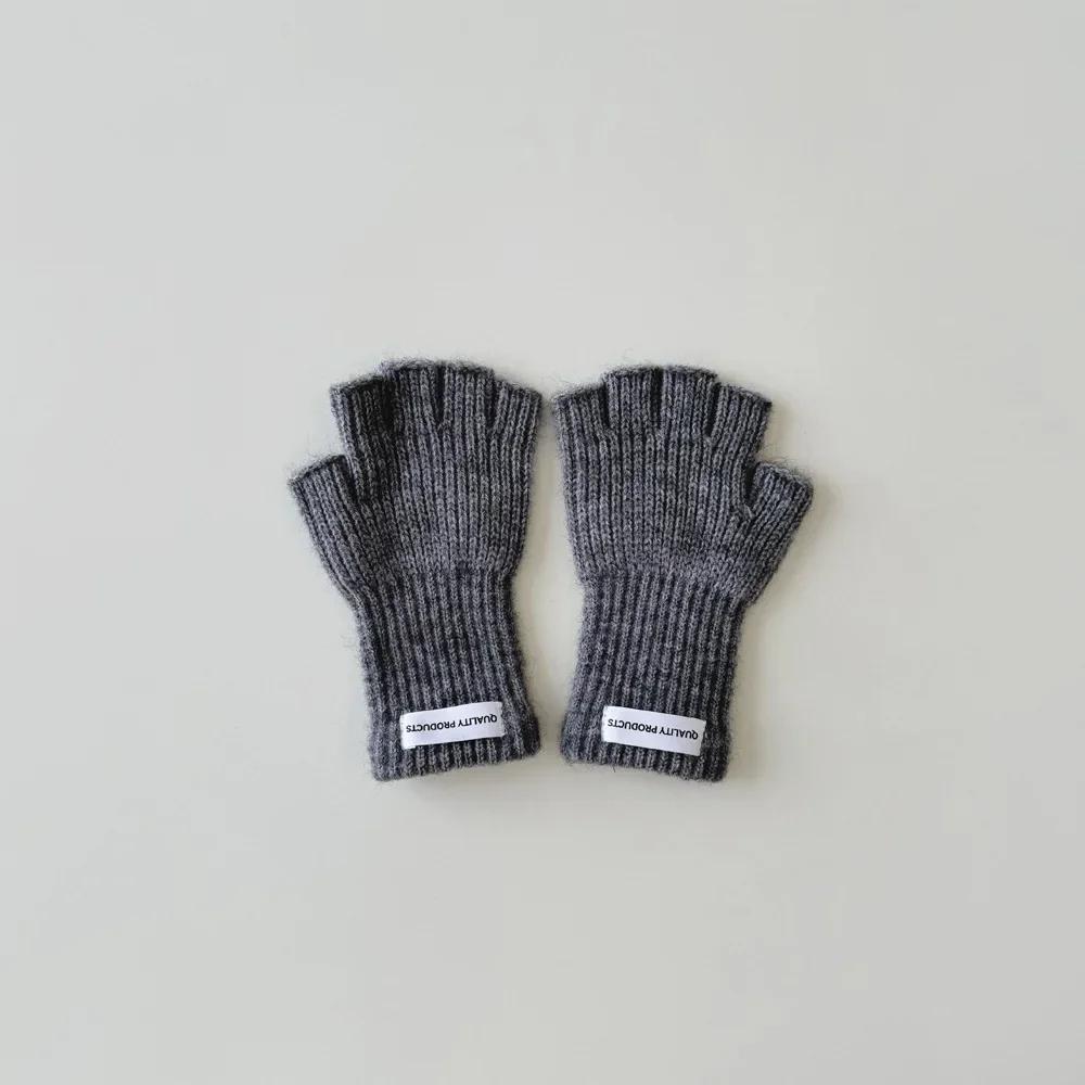 1 Pair Warm Wool Furry Kids Glove Candy Color Fashion Fingerless Glove for Children Boy Girl Autumn Winter Plush Knitted Glove