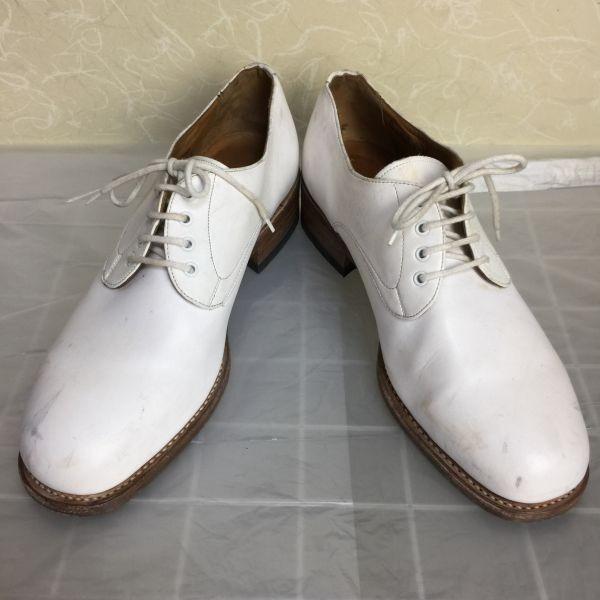 White Dress Business Shoes Size 24.0 6 Leather Goodyear Welted White High Heel(USED)