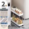 Multi-layer Rolling Storage Rack for Kitchen, Living Room, or Bathroom