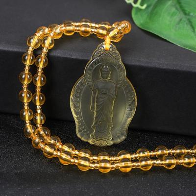 Chinese Ksitigarbha Bodhisattva Pendant Necklace Lucky Amulet Buddha Necklace Jewelry Accessories Gift