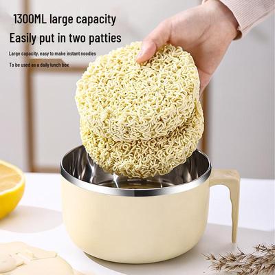 Anti-scalding 304 Stainless Steel Noodle Bowl with Lid - Back-to-School Dormitory Lunch Box, Ins Style