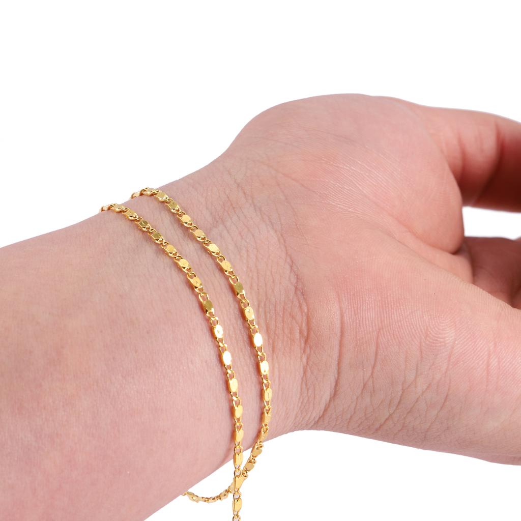 5Meter Width 1.6mm Copper Gold Press Rounding Chains for Earring Anklet Necklace Jewelry Making DIY Handcrafts Supplies