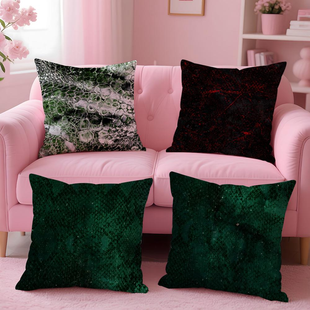 Fashion Luxury Advanced Snake Skin Texture Cushion Cover Pillow Case Soft Skin Friendly Fabric Concealed Zipper