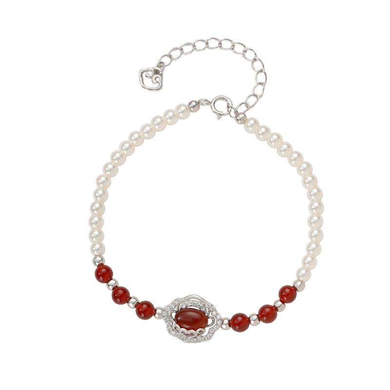 Original Red Agate Ruyi Lock Tassel Necklace Hongyun Jewelry Set