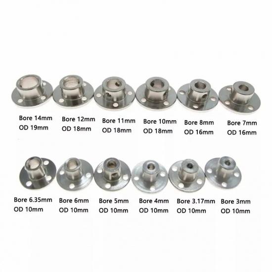 2pcs 3/3.17/4/5/6/6.35/7/8/10/11/12mm Flange Shaft Coupling Coupler Collar Clamp Bracket Motor Connector