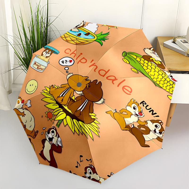 

1pc Disney Chip n Dale s Adventures Automatic Opening and Closing Umbrella - Suitable for Various Occasions, Outdoor Activities, Lightweig