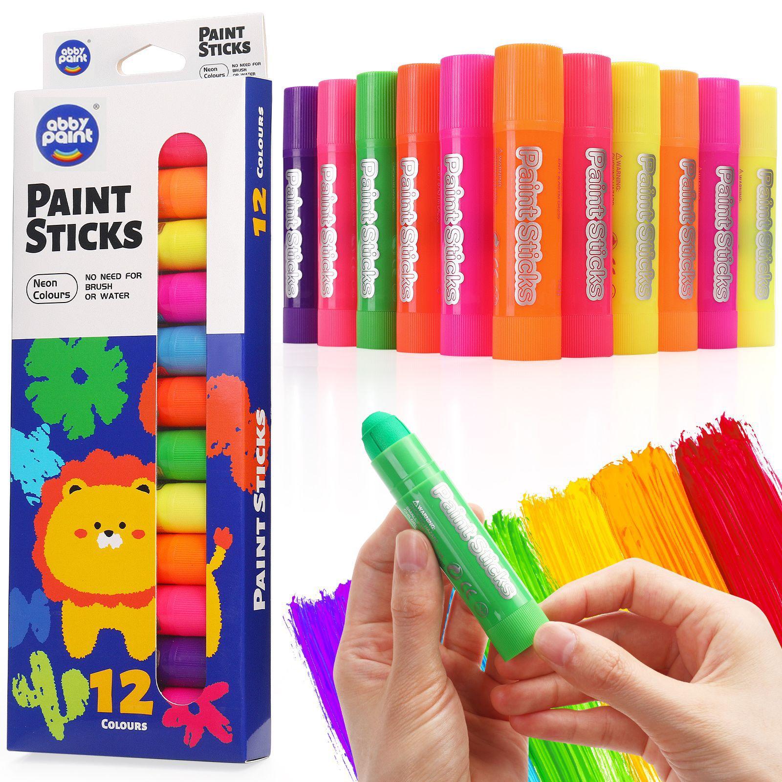 12 Kleuren Tempera Verfstiften, Wasbare Verfstiften voor Student, Sneldrogend en Niet-Giftig Knutselmateriaal voor Kinderen Student