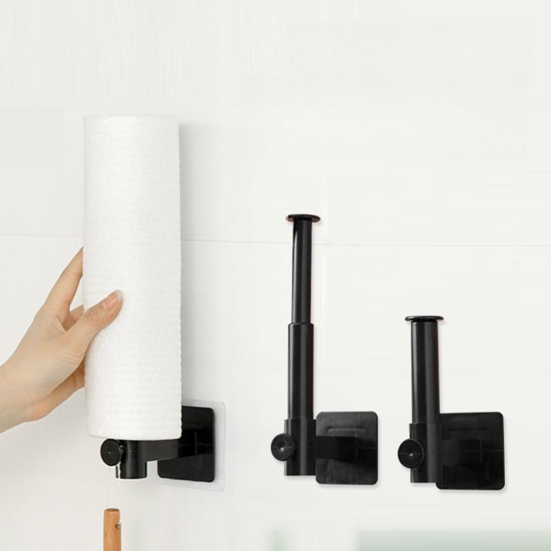 Adjustable L-Shaped No-Drill Cloth Rack Practical Kitchen Organizer for Plastic Wrap Washcloths Convenient Home Storage Solution