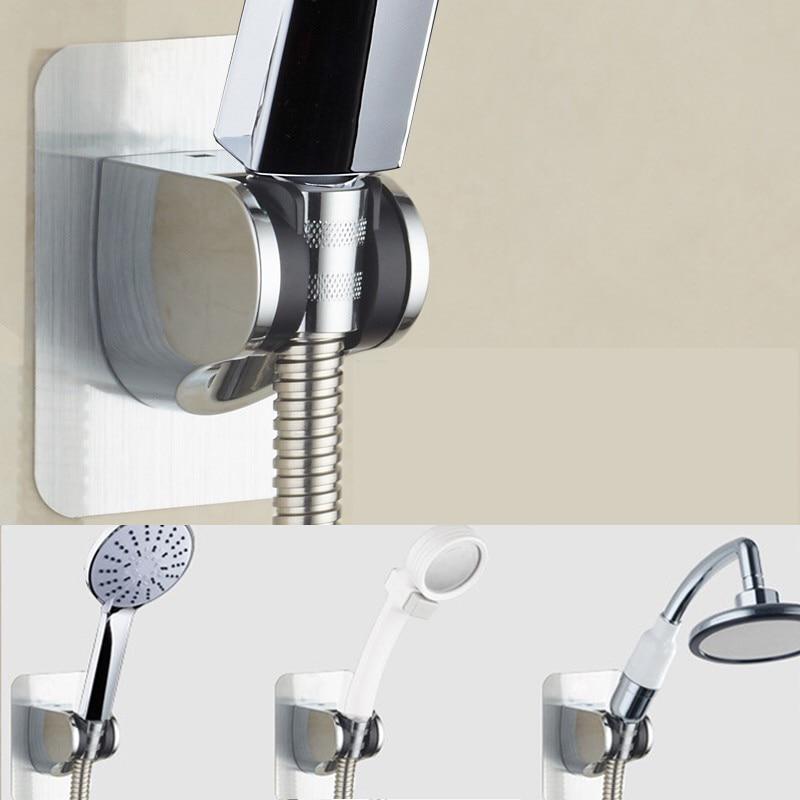 Self-adhesive Suction Up Chrome Showerhead Holder Wall Mounted Bathroom Wall Mounted Shower Holder.