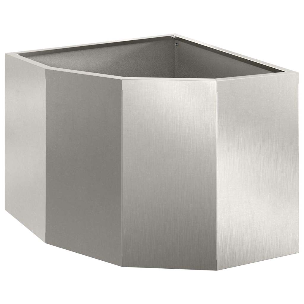 Corner Planter Silver 45 X 45 X 35 Cm Stainless Steel