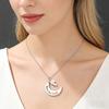 1 Pair Necklace Family Bonds Moon Heart-Shaped Pendant Necklace Mom Daughter Matching Charm Necklace Jewelry Accessories