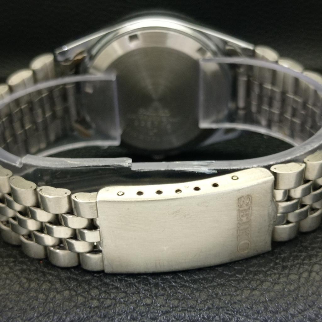 REFURBISHED SEIKO 5 AUTOMATIC MENS WATCH JAPAN MADE BLACK DIAL CUSTOM A440036-2 QV90-a440036