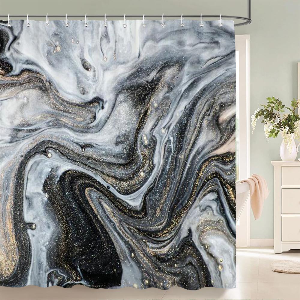 Perdele de duș colorate abstracte din material imprimat 3D, decor pentru casă, dimensiuni multiple, impermeabile, pentru cadă de baie, pentru baie, cu cârlige