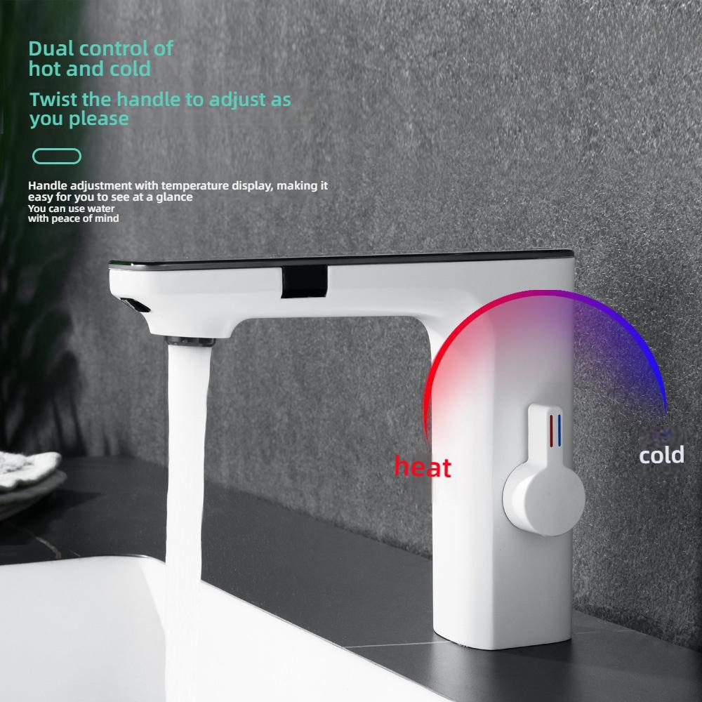 Smart Temperature Display Basin Faucet With Sensing Function LCD Digital Screen Sink Tap Cold And Hot Mixer Bathroom Tap